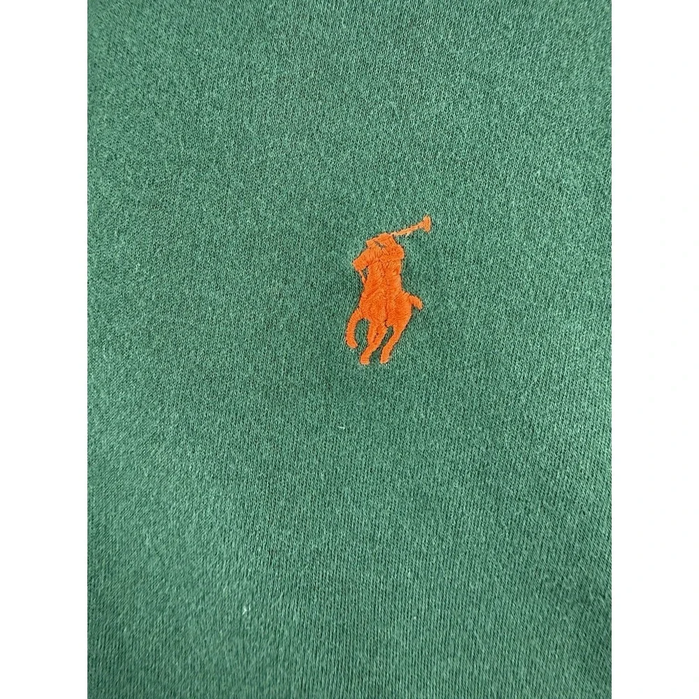 Polo Ralph Lauren Classic Green Cotton Short Sleeve Shirt Men's LG Orange Pony‎